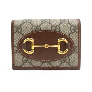 Gucci Horsebit GG Supreme Canvas Bifold Wallet Brown
